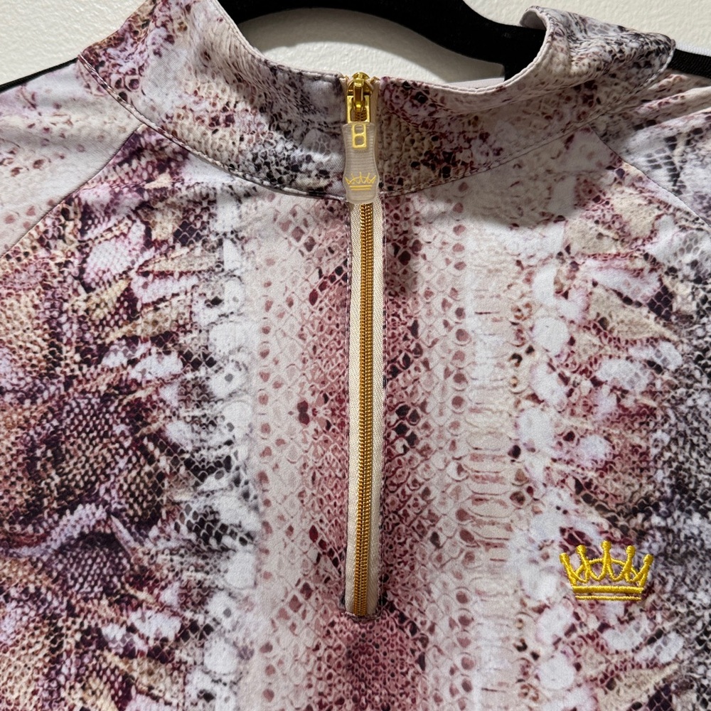 Kastel Denmark 1/4 Zip Performance Long Sleeve Top Snakeskin Print -  size XL - Picture 3 of 10